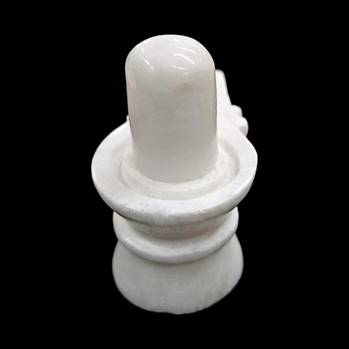 Hand Carved White Marble Shivling 2.75 inch