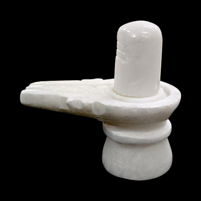 Hand Carved White Marble Shivling 2.75 inch