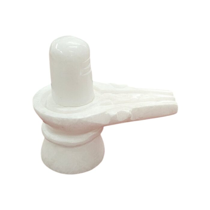 Hand Carved White Marble Shivling 2.75 inch