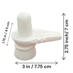 Hand Carved White Marble Shivling 2.75 inch