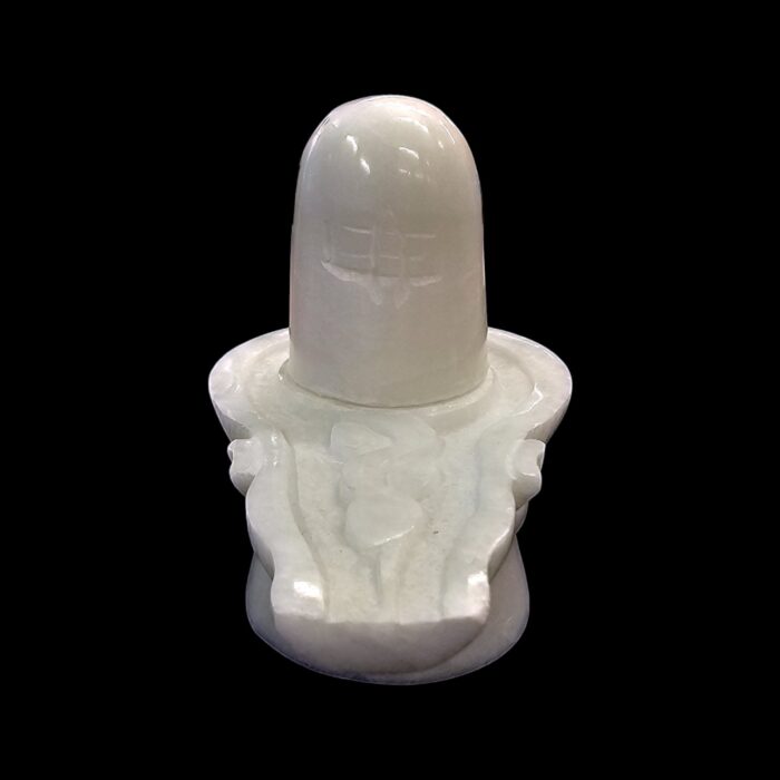 White Marble Shivling | Shiva Lingam Idol 3.75 inch