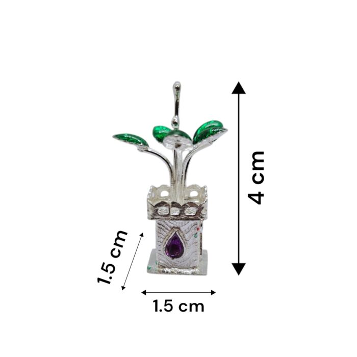 Pure Silver Tulsi Plant - 4.25 Cm