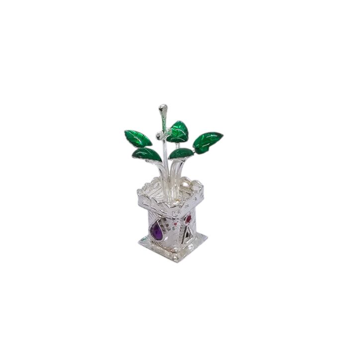 Pure Silver Tulsi Plant – 4.25 Cm