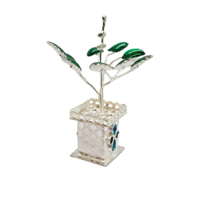 Pure Silver Tulsi Plant – 7 cm