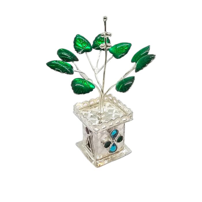 Pure Silver Tulsi Plant – 7 cm