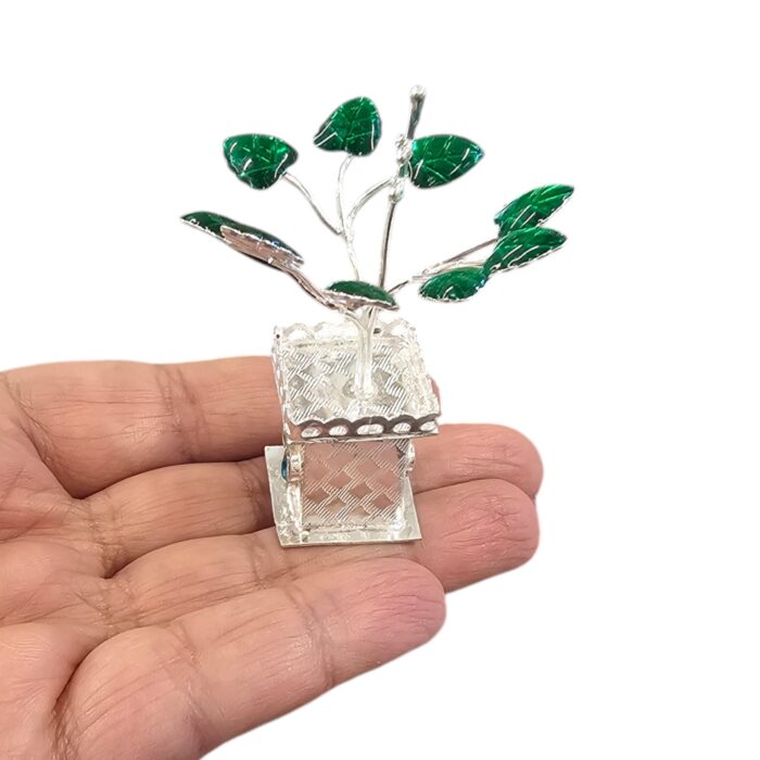 Pure Silver Tulsi Plant – 7 cm