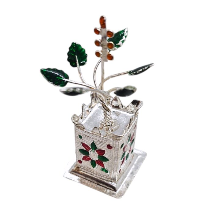 Pure Silver Tulsi Plant – 7 cm