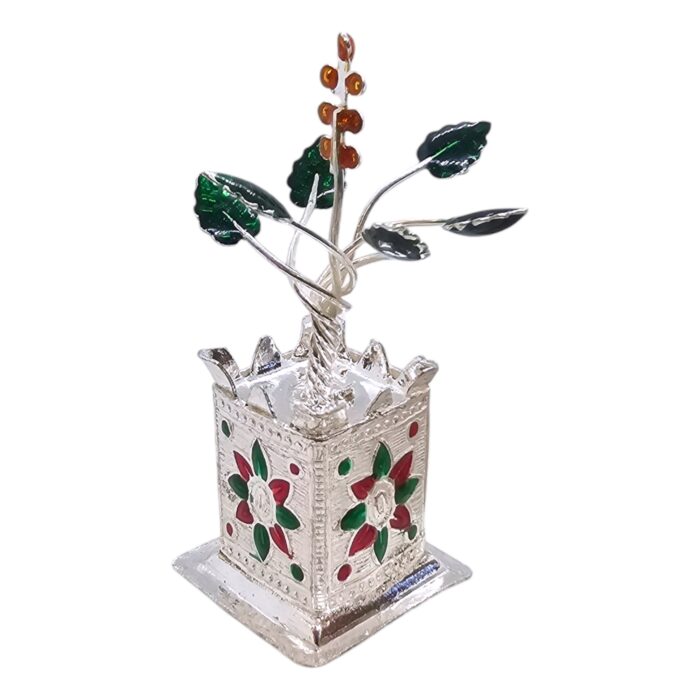 Pure Silver Tulsi Plant – 7 cm