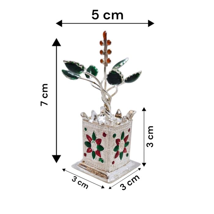 Pure Silver Tulsi Plant – 7 cm