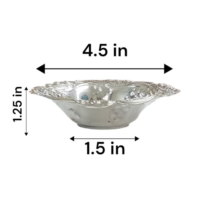 Pure Silver Decorative Bowl - 4.5 inch | Decorative Silver bowl for Gift