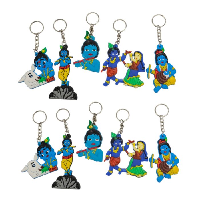 Krishna Rubber Keychains - Set of 10 | Ideal Return Gift | Janmashtami Return Gift