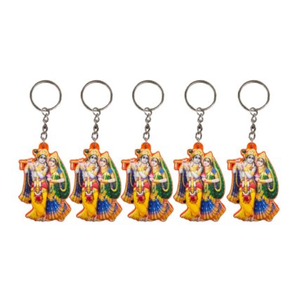 Radha Krishna Rubber Keychains - Set of 5 | Janmashtami Return Gift