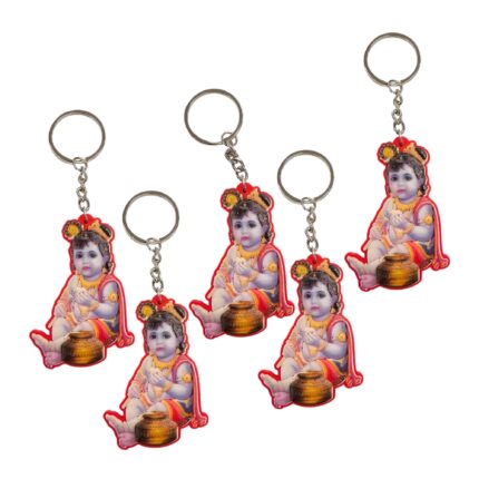 Baby Krishna Rubber Keychains - Set of 5 | Ideal Return Gift | Janmashtami Return Gift