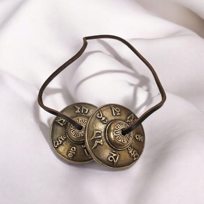 Handmade Bronze Tingsha Bell – 6.6 cm | Tibetan hand cymbals