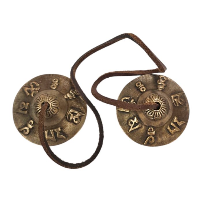 Handmade Bronze Tingsha Bell – 5.5 cm | Tibetan hand cymbals