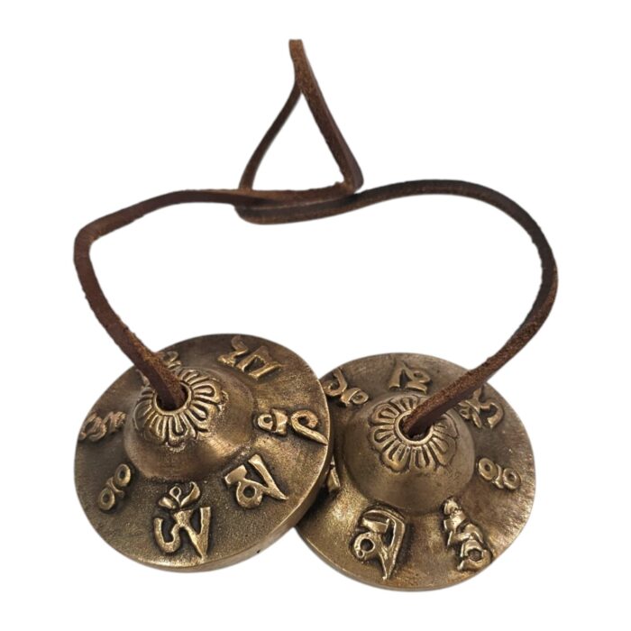 Handmade Bronze Tingsha Bell – 5.5 cm | Tibetan hand cymbals