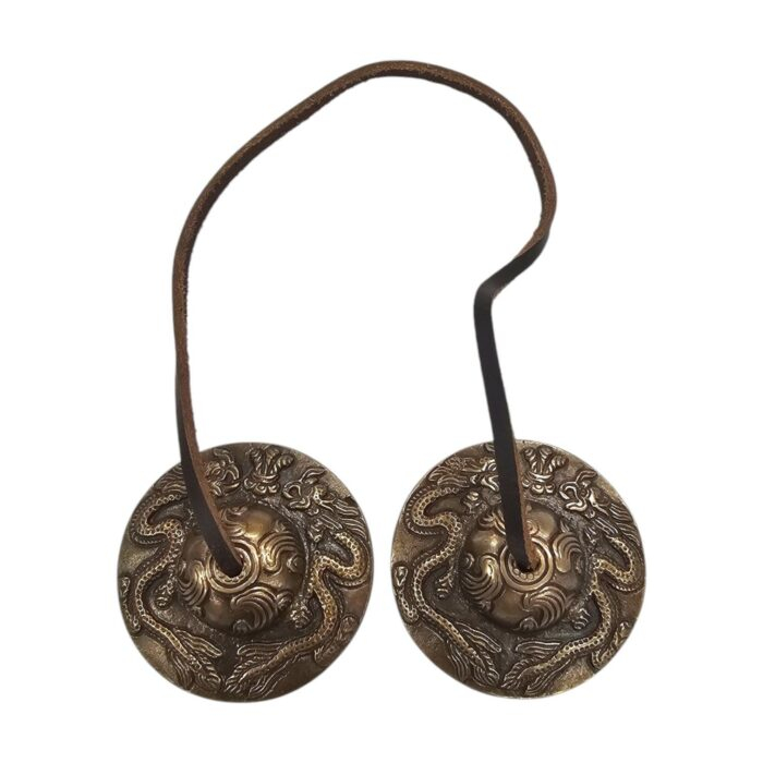 Handmade Bronze Tingsha Bell – 6.6 cm - Dragon | Tibetan hand cymbals