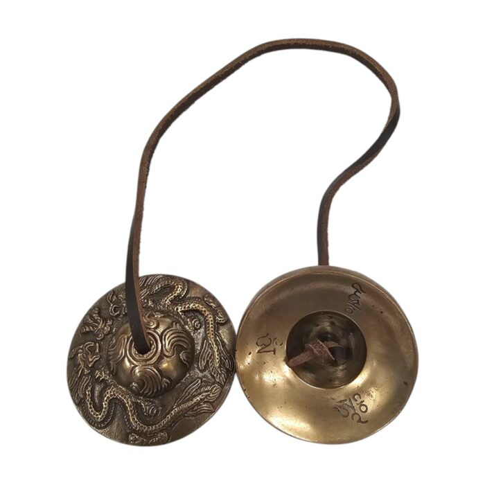 Handmade Bronze Tingsha Bell – 6.6 cm - Dragon | Tibetan hand cymbals