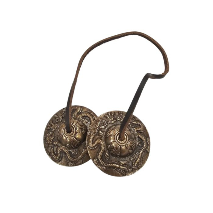 Handmade Bronze Tingsha Bell – 6.6 cm - Dragon | Tibetan hand cymbals