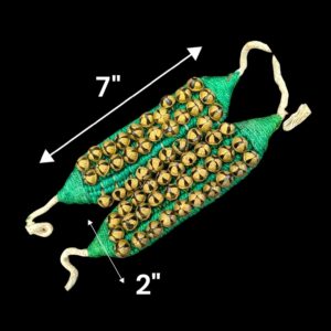 Dance Ghungroo with Green Cushion Pads - 3 line | Traditional Indian Dance Ghungroo for Bharatnatyam