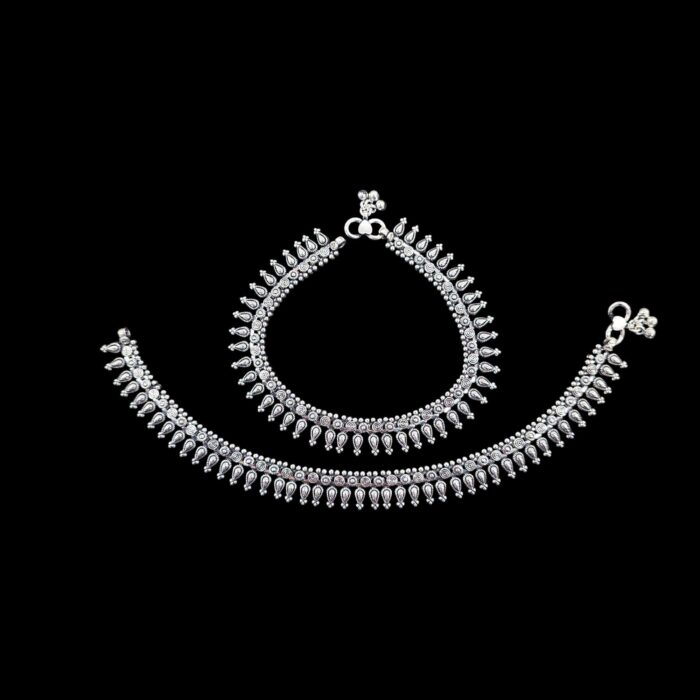 Elegant Traditional Anklets - Oxidized 925 Sterling Silver | Silver Anklets for Adults