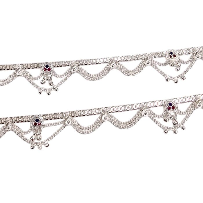 Pair of 925 sterling silver anklets | Pure Silver Anklets for adults | Gift for her | Chandi ki payal