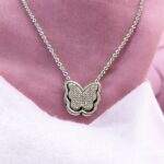 Pure Silver Butterfly Pendant with Chain | 925 Sterling Silver Necklace