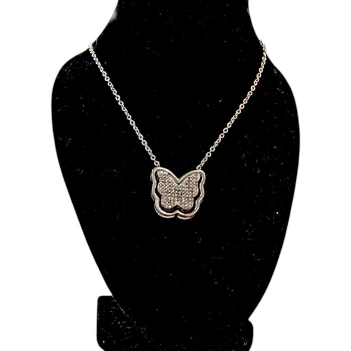 Pure Silver Butterfly Pendant with Chain | 925 Sterling Silver Necklace