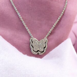 Pure Silver Butterfly Pendant with Chain | 925 Sterling Silver Necklace