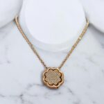 Sterling Silver Necklace | Rosegold Flower Pendant and Chain