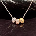 Sterling Silver Tricolor Pendants-Oval with Chain | 925 Sterling Silver | Gift for her