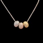 Sterling Silver Tricolor Pendants-Oval with Chain | 925 Sterling Silver | Gift for her