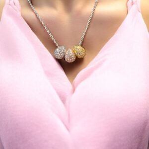 Tricolor Pendants-drops with Pure Silver Chain | 925 Sterling Silver