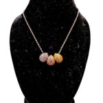 Tricolor Pendants-drops with Pure Silver Chain | 925 Sterling Silver