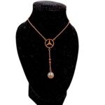 Tri Pendant with drop Pearl with Rose gold polish | 925 Sterling Silver