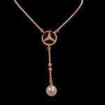 Tri Pendant with drop Pearl with Rose gold polish | 925 Sterling Silver