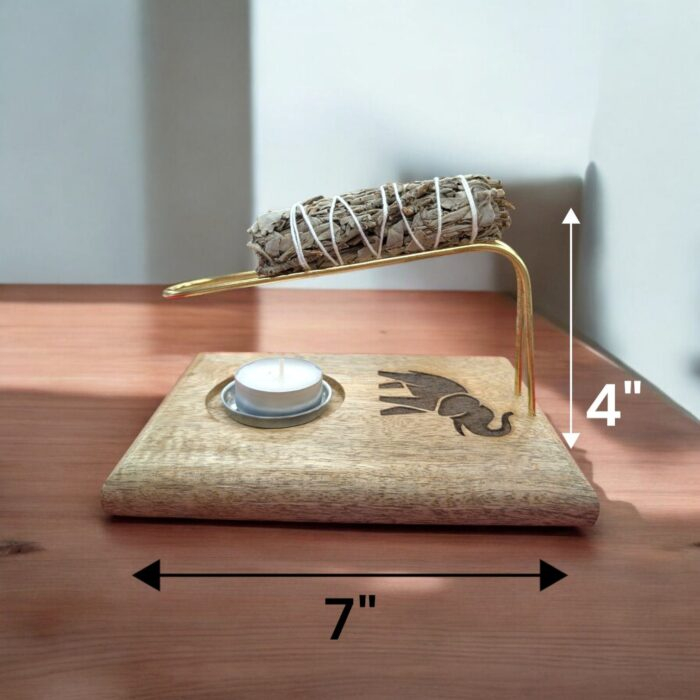 Palo Santo & Sage Burner Holder Kit – Elephant | 7 inch Sage incense Burner