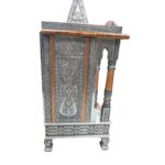 Wooden Silver Oxidized Temple with Doors - Image 5