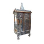 Wooden Silver Oxidized Temple with Doors - Image 4