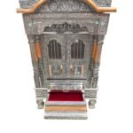 Wooden Silver Oxidized Temple with Doors - Image 7