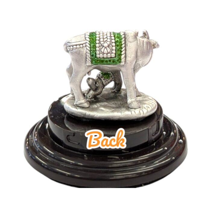 Pure Silver Kamdhenu - Cow and Calf - Dome - Image 7