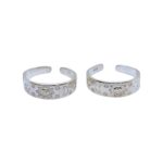 Pair of Pure Silver Toe Rings | Adjustable Toe rings