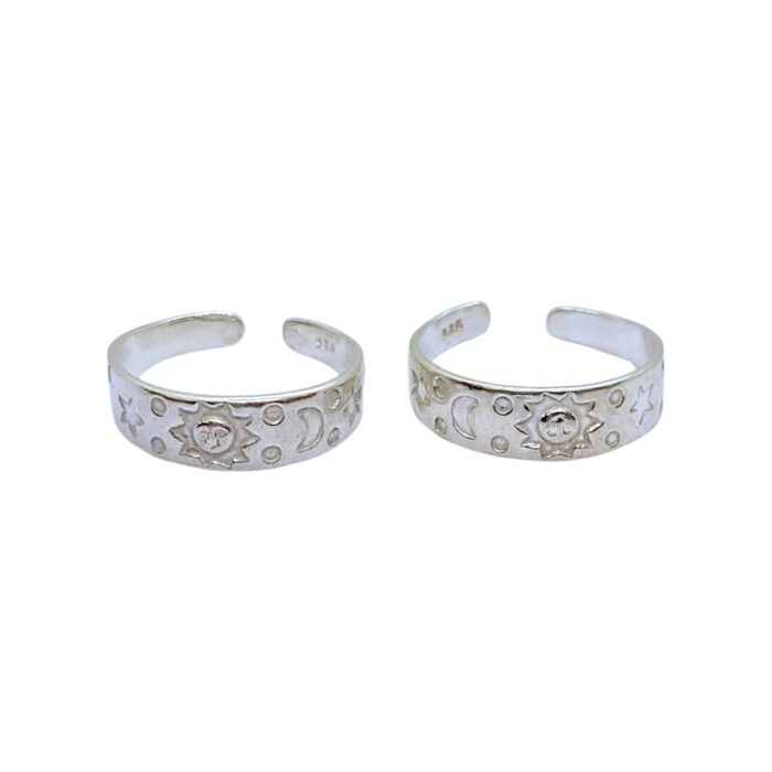 Pair of Pure Silver Toe Rings | Adjustable Toe rings