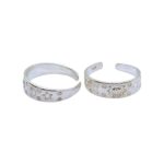 Pair of Pure Silver Toe Rings | Adjustable Toe rings