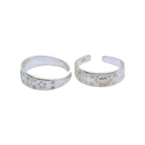 Pair of Pure Silver Toe Rings | Adjustable Toe rings