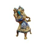 Brass Ganesh on Singhasan - White - Mosaic - Image 5