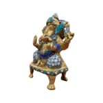 Brass Ganesh on Singhasan - White - Mosaic - Image 6