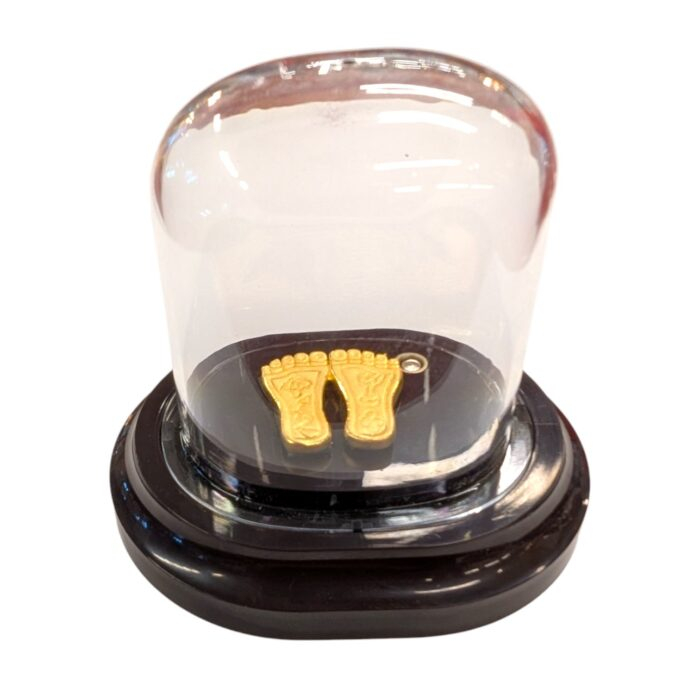 Pure Silver Lakshmi charan Paduka in dome | Laxmi feet