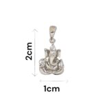 925 Sterling Silver Ganesh Pendant with Zirconia Stones