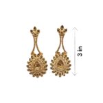 Diwali or Navratri jewelry – elegant 3-inch oxidized gold earrings for cultural celebrations